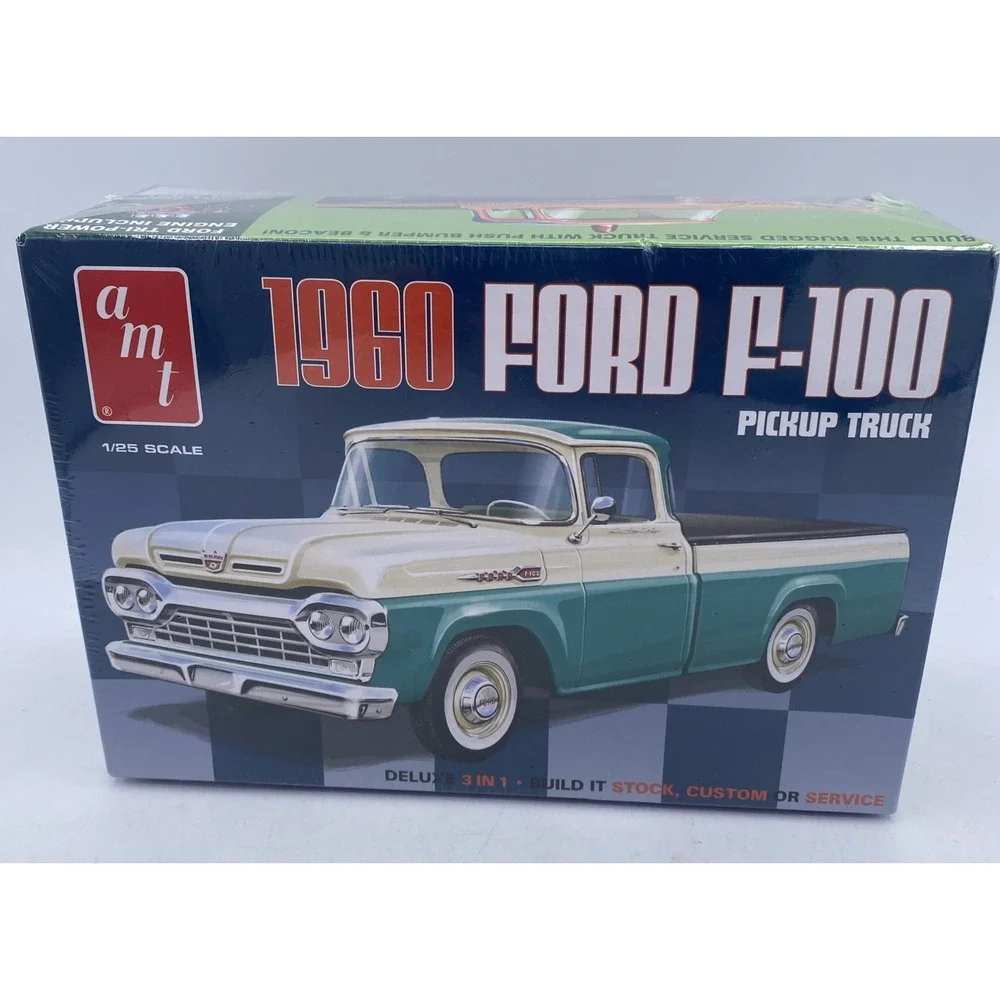 UH AMT 1:25 GREEN 1960 Ford F-100 Pickup Truck Deluxe 3 in 1 Model Kit Sealed